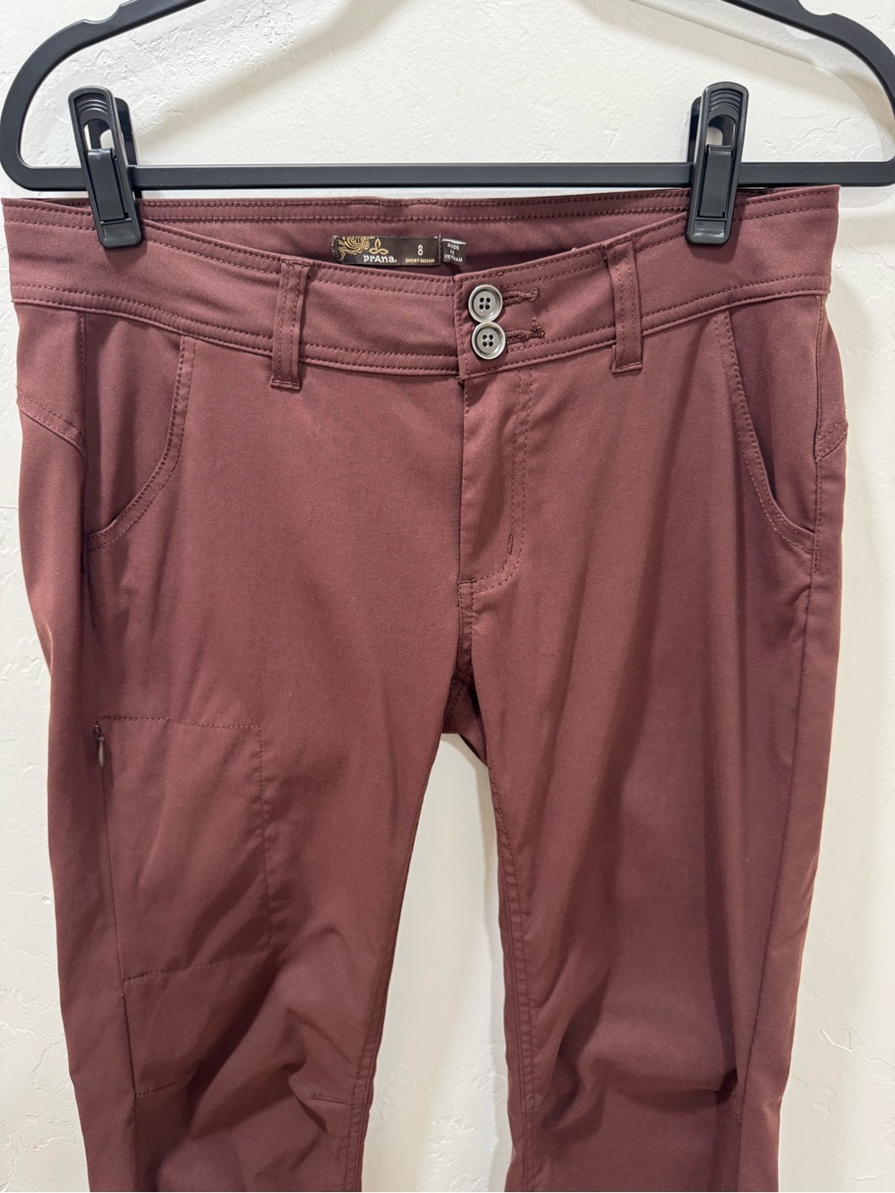 Prana Halle Pant Women's 8 Cocoa Brown Maroon Color Outdoor Hiking - Picture 6 of 16